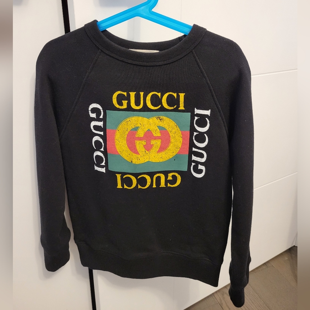 Gucci Black Sweatshirt with Vibrant Logo